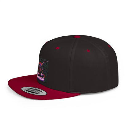 "Chill of Darkness" Vibrant Graphic Flat Bill Snapback Hat - Perfect for Festivals and Everyday Wear