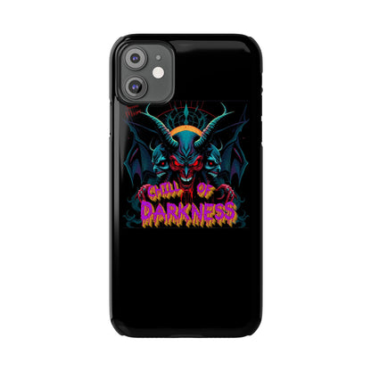 Chill of Darkness Slim Phone Case - Gothic Demon Design