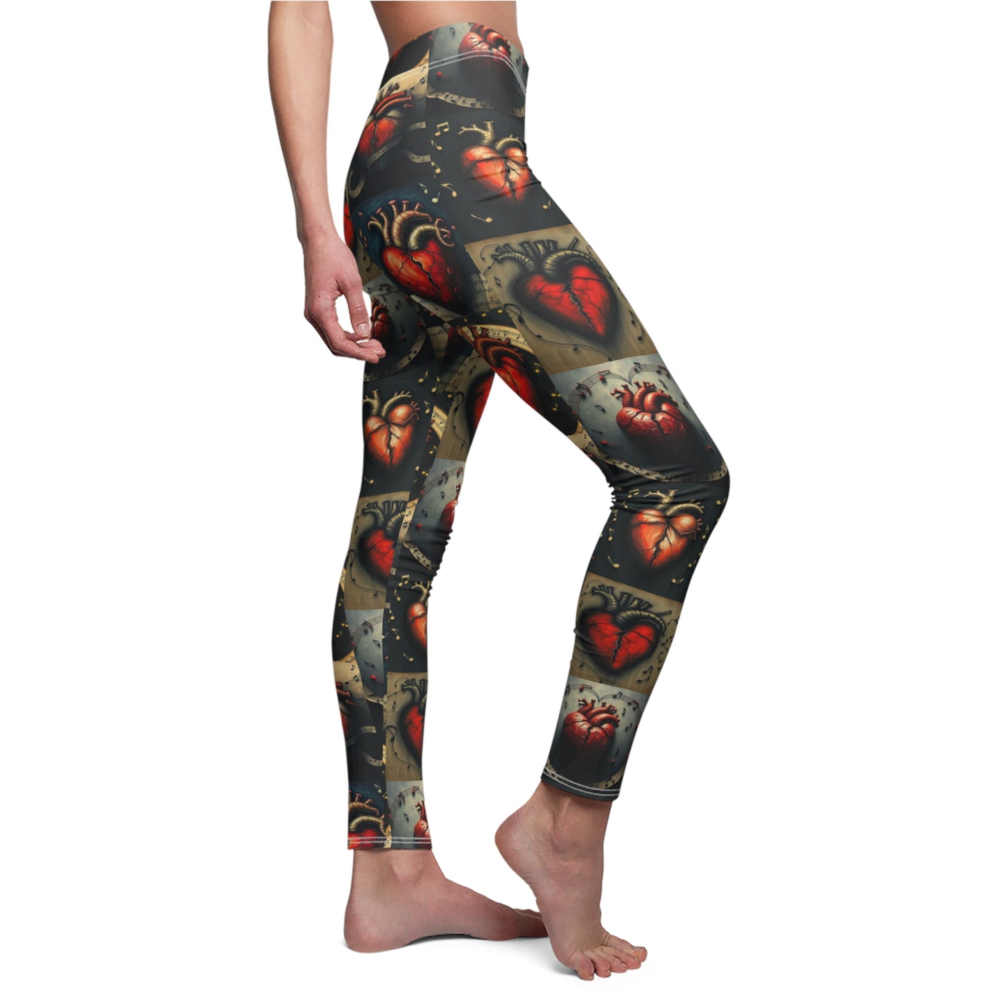 "Our Song" Heart Art Women's Casual Leggings - Stylish and Comfy Activewear