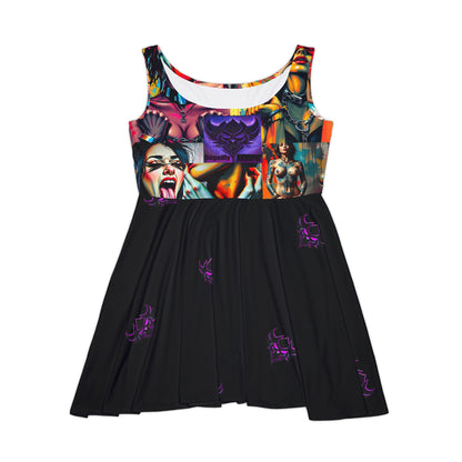 "Fetish Goddess" Bold Artistic Women's Skater Dress - Summer Vibe Fashion