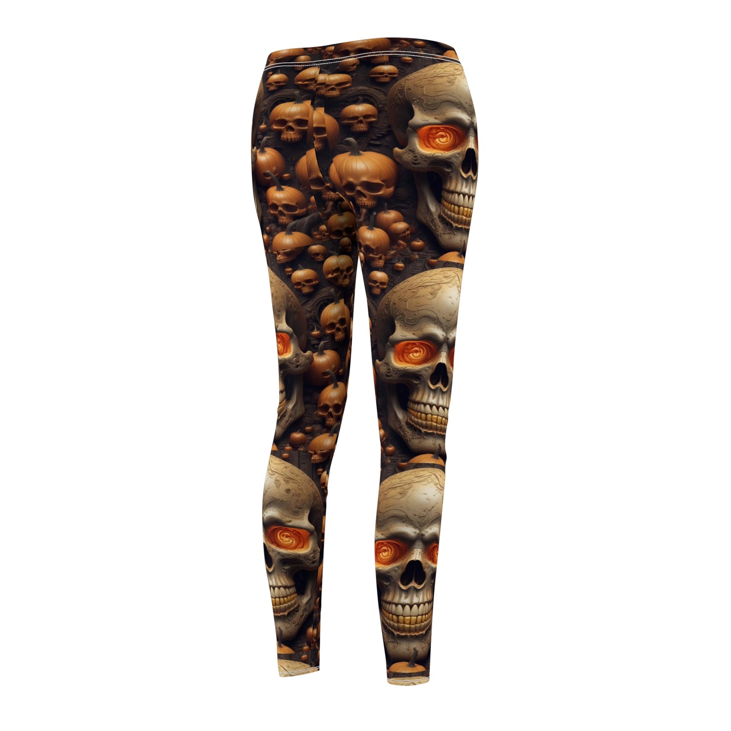 Women's "Orange Skull" Leggings