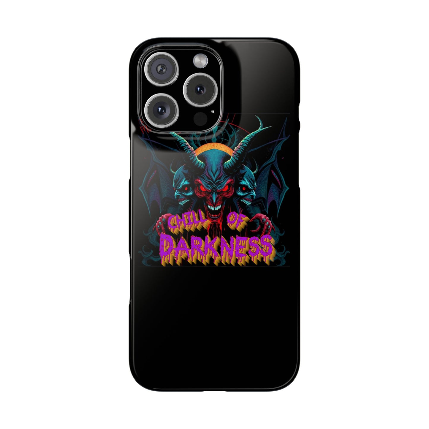 Chill of Darkness Slim Phone Case - Gothic Demon Design