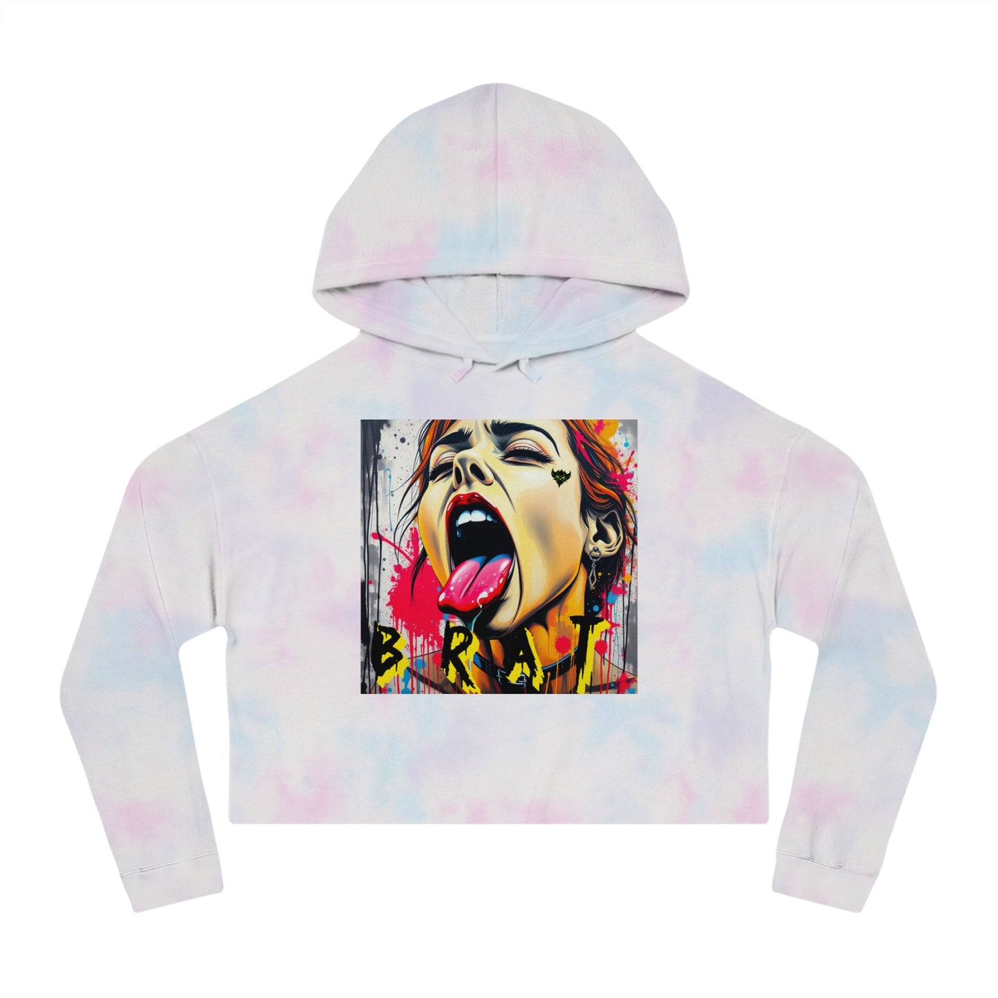 "Brat" Bold Art Women’s Cropped Hooded Sweatshirt - Street Style Graphic Tee