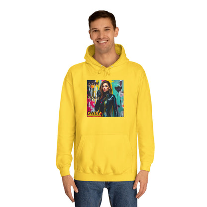 Colorful Graphic Unisex College Hoodie - 'Dom Vibes Only'