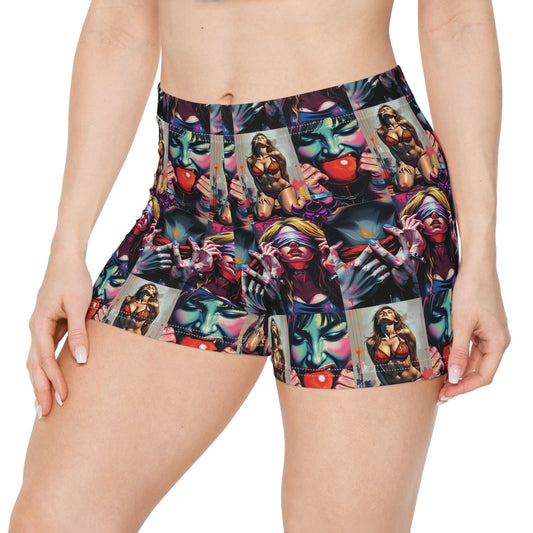 "Ungodly Kinks" Bold Graphic Women's Shorts - Artistic Expression & Comfort