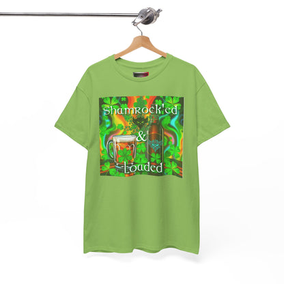 "Shamrocked & Loaded" Unisex Heavy Cotton Tee - Perfect for St. Patrick's Day Celebrations