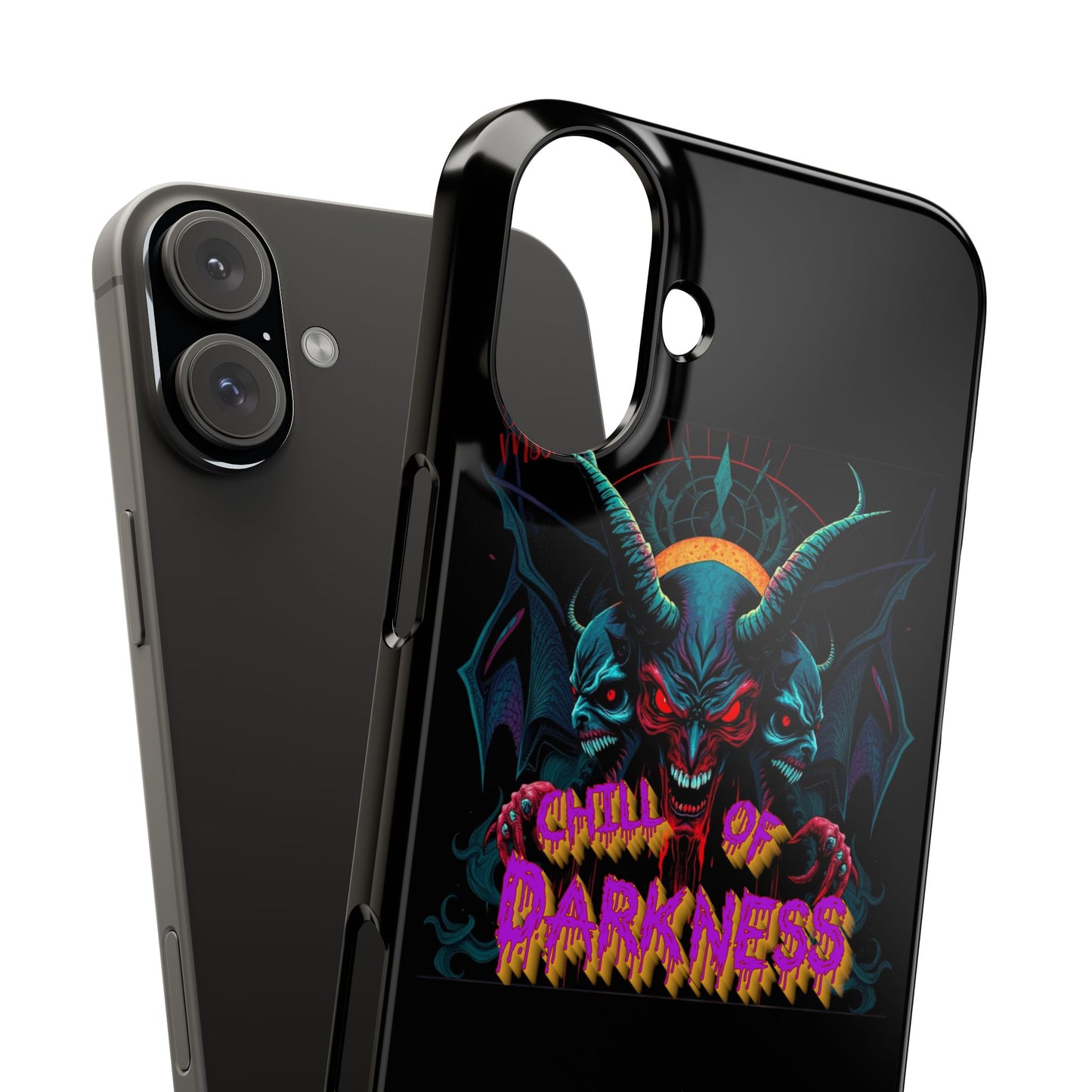 Chill of Darkness Slim Phone Case - Gothic Demon Design