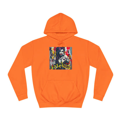 "Bound for Greatness" Artistic Unisex College Hoodie – Vibrant Design for Creative Souls