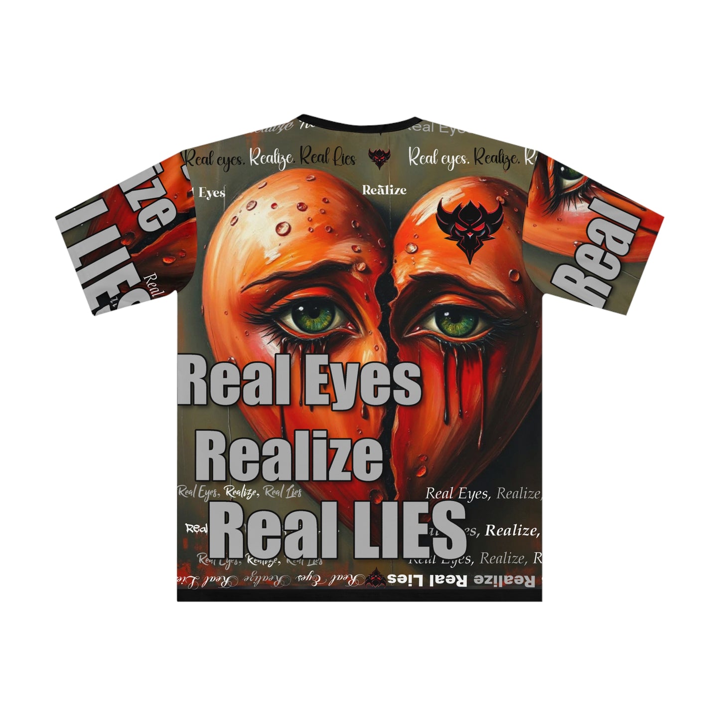 Men's Loose T-Shirt - 'Real Eyes Realize Real Lies' Graphic Tee for Bold Expression