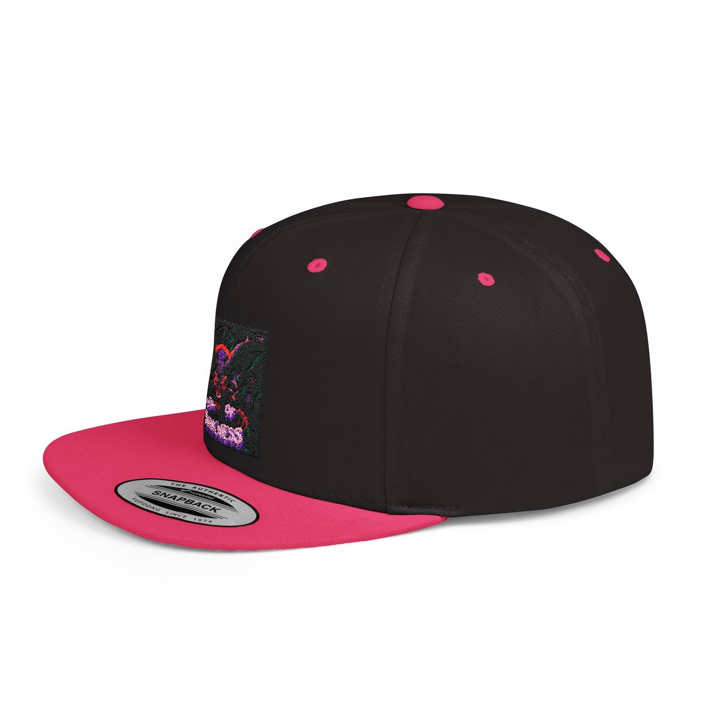 "Chill of Darkness" Vibrant Graphic Flat Bill Snapback Hat - Perfect for Festivals and Everyday Wear