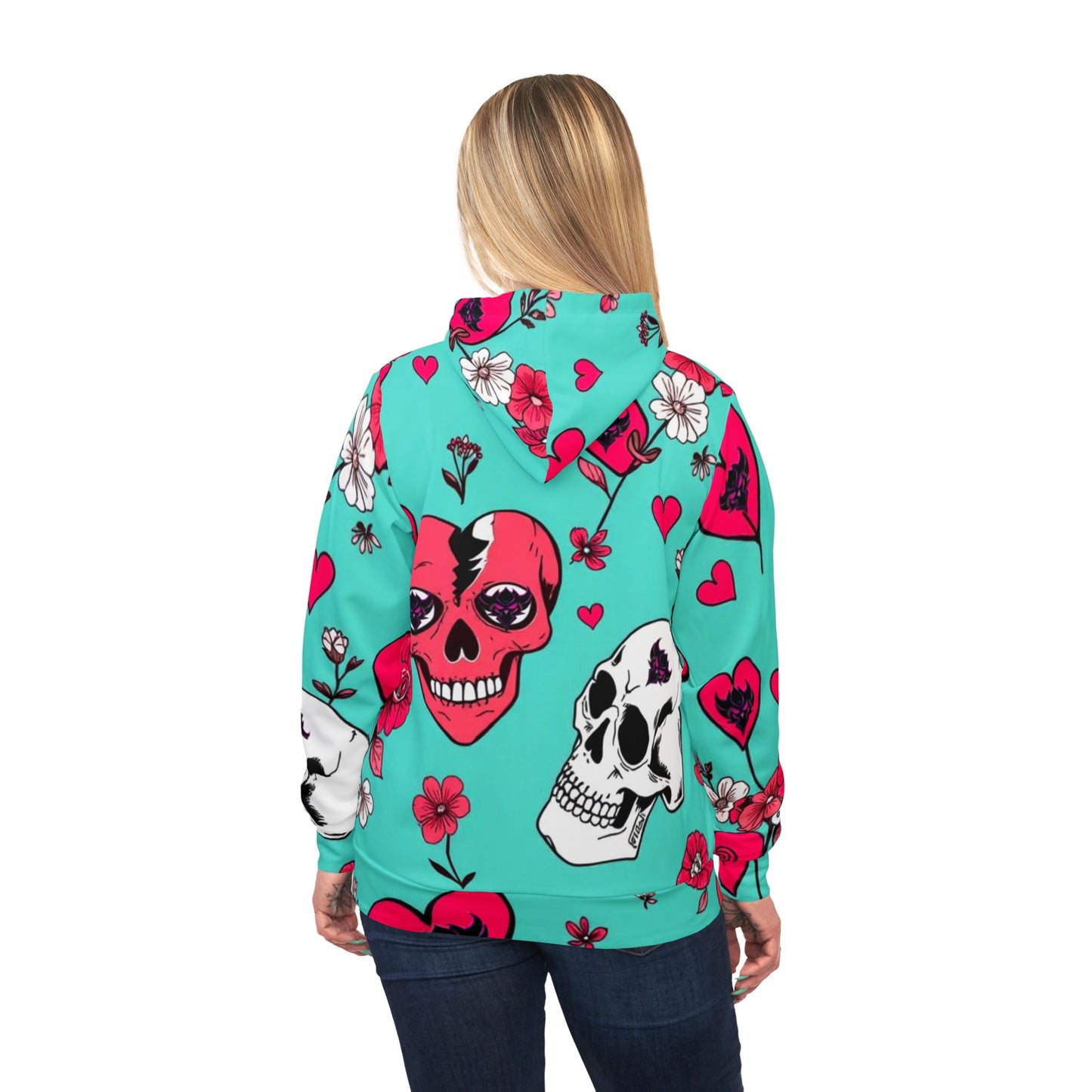 Unique Floral Skull Athletic Hoodie - Perfect for Casual Wear and Celebrations