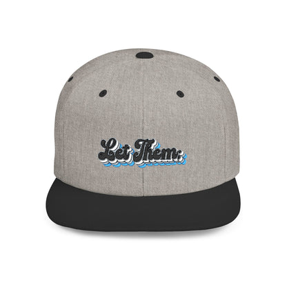 "Let Them;" Wave Flat Bill Snapback Hat - Stylish Beach Vibes for Summer Adventures