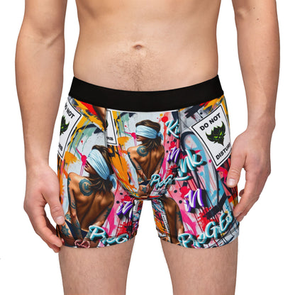 Vibrant Men's Boxers - 'Kink in Progress' Graphic Design for Comfort and Style