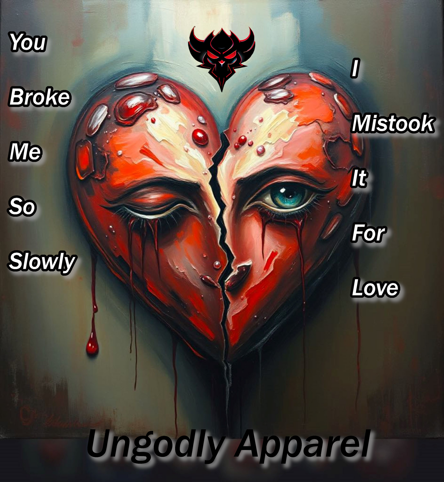 Emotional Heart Unisex Heavy Cotton Tee - 'You Broke Me So Slowly' Design