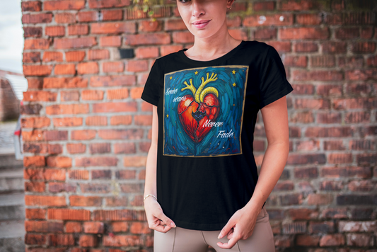 Inspirational Women's Softstyle Tee - "Some Scars Never Fade" Heart Design