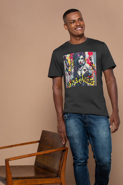 Unisex Heavy Cotton Tee - Empowering Art Graphic Tee with "Bound for Greatness" Design