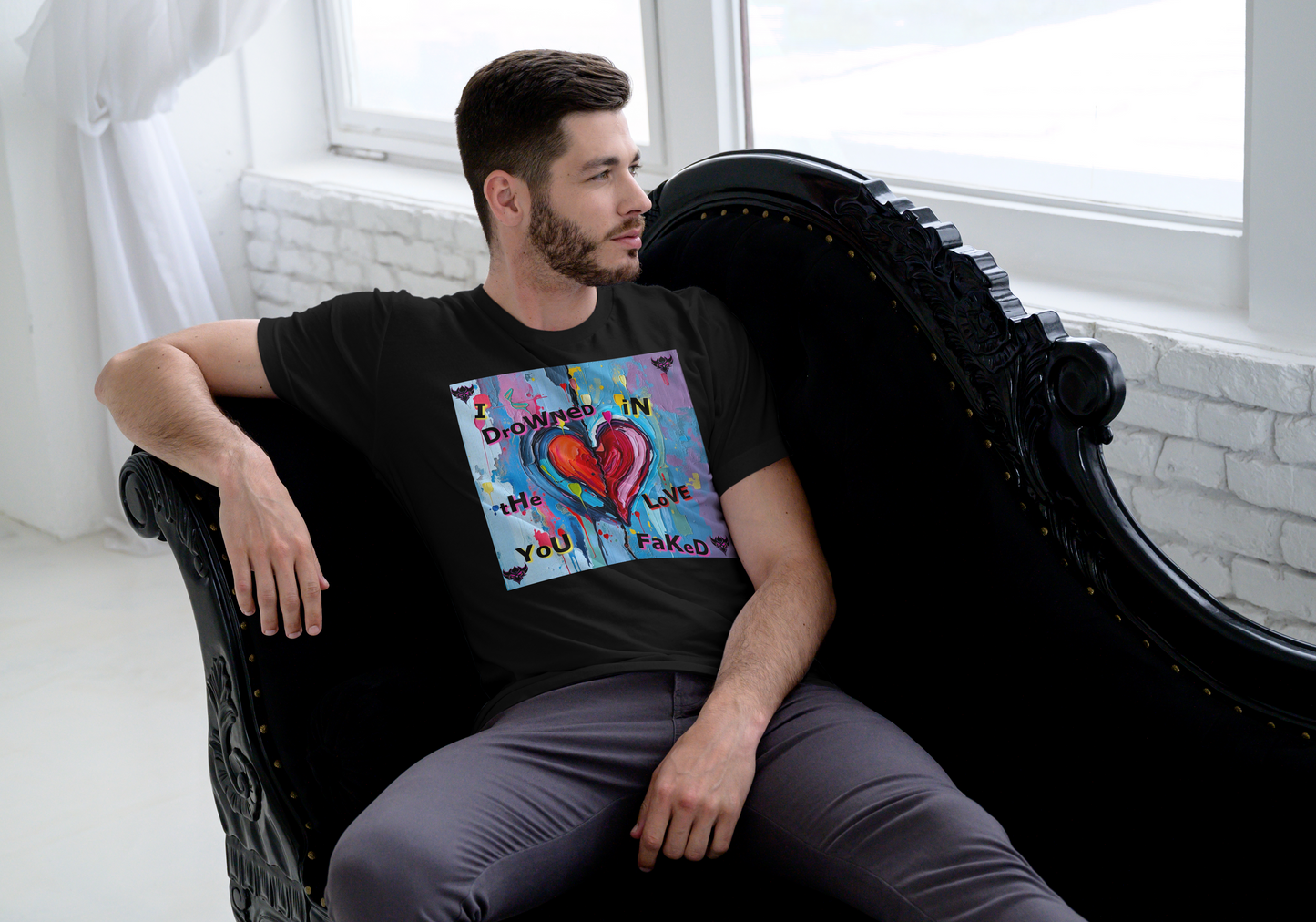 Heartfelt Unisex Heavy Cotton Tee - "I Drowned in the Love You Faked"