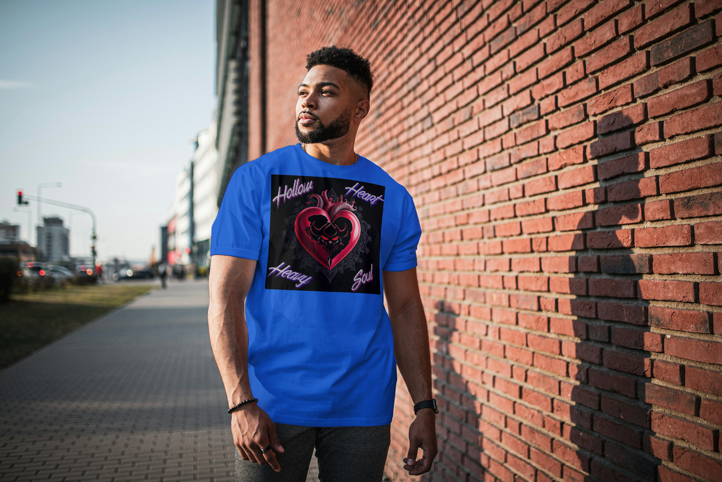 Hollow Heart Heavy Soul Unisex Cotton Tee - Edgy Graphic T-Shirt