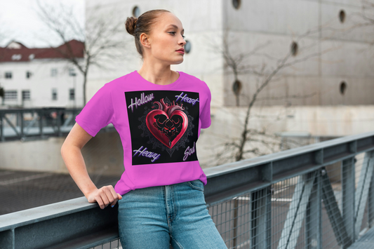 "Hollow Heart, Heavy Soul" Women's Softstyle Tee - Unique Graphic Tee for Self-Expression