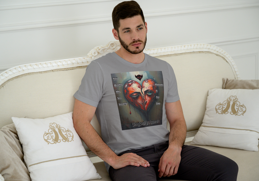 Emotional Heart Unisex Heavy Cotton Tee - 'You Broke Me So Slowly' Design