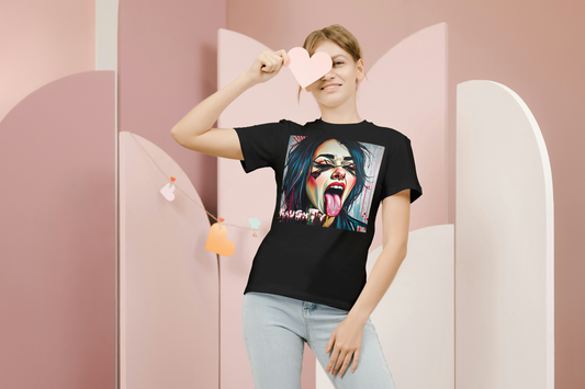 "Naughty" Graphic Women's Softstyle Tee | Edgy Streetwear T-Shirt