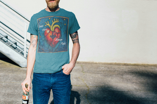 Heart Art Unisex Heavy Cotton Tee - "Some scars never fade"