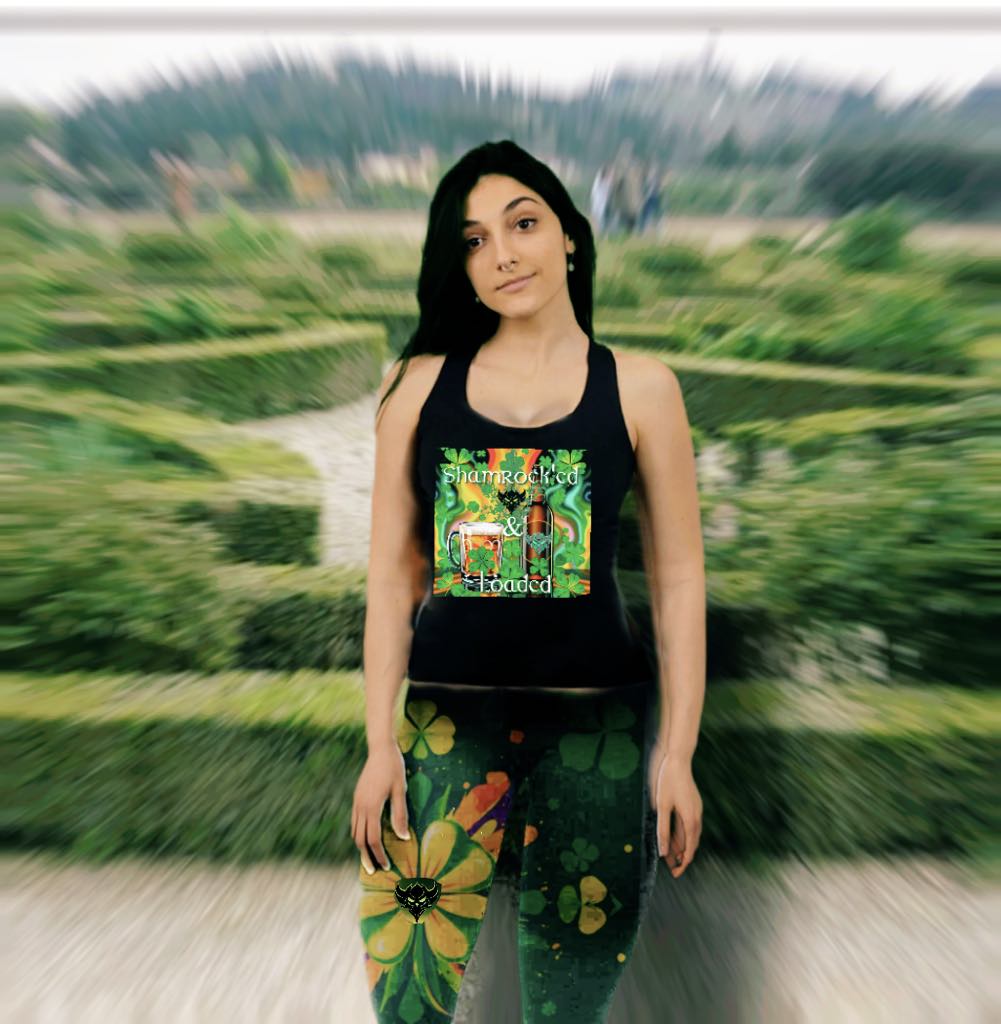 "Shamrocked & Loaded" Racerback Tank - Perfect for St. Patrick's Day Celebrations!