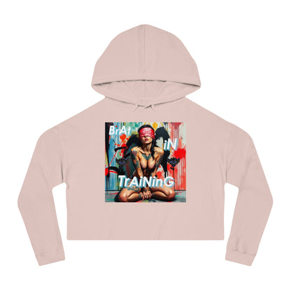 Women’s Cropped Hooded Sweatshirt - "Brat in Training" Graphic