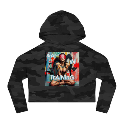 Women’s Cropped Hooded Sweatshirt - "Brat in Training" Graphic