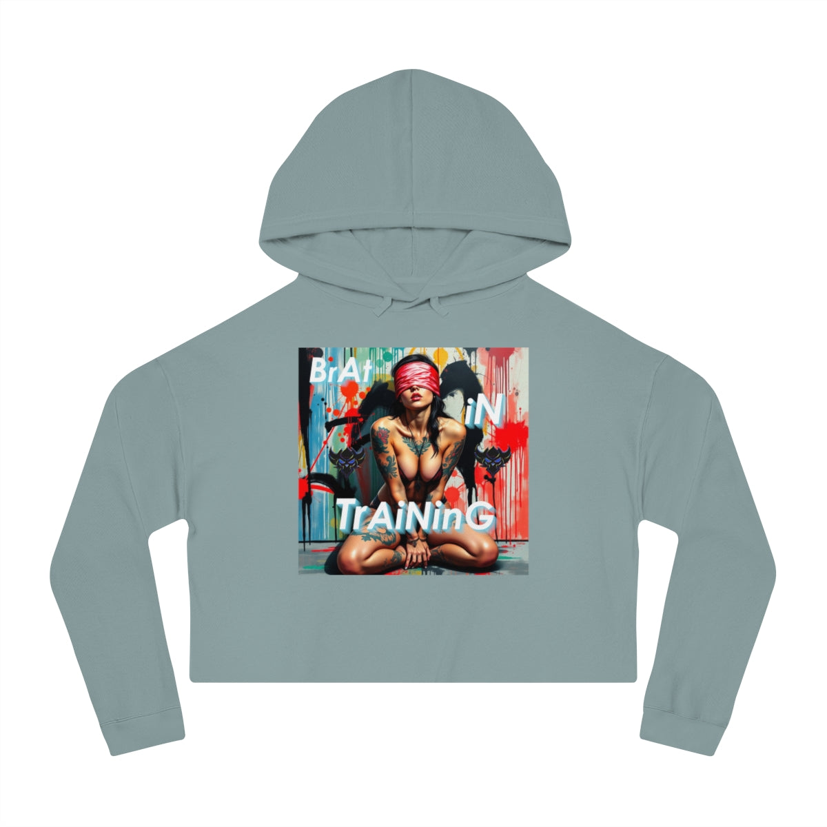 Women’s Cropped Hooded Sweatshirt - "Brat in Training" Graphic