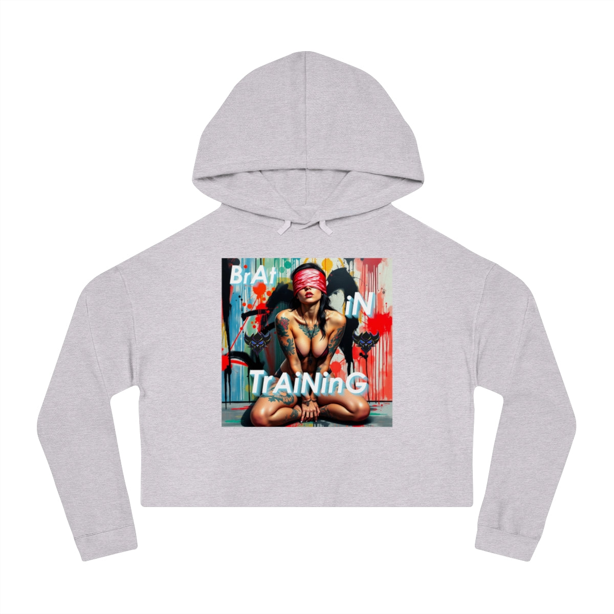 Women’s Cropped Hooded Sweatshirt - "Brat in Training" Graphic