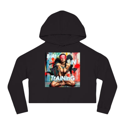 Women’s Cropped Hooded Sweatshirt - "Brat in Training" Graphic